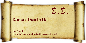 Dancs Dominik névjegykártya